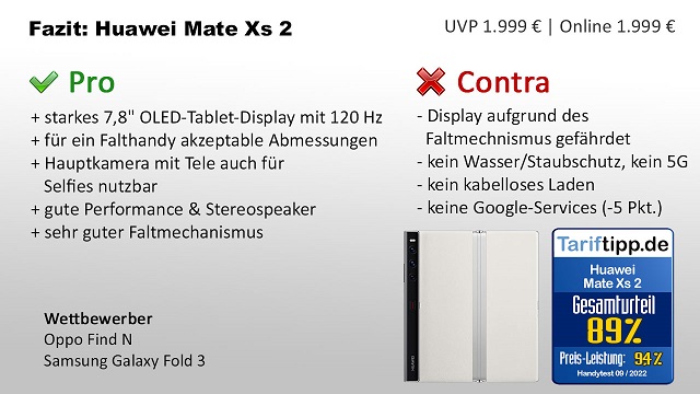 Fazit zum Huawei Mate XS 2